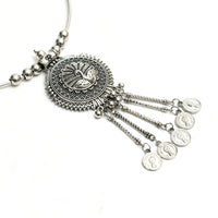 Thumbnail for Mominos Fashion Johar Kamal Oxidised Silver-Plated Hasli Design Necklace Choker For Women - Distacart
