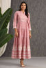Juniper Womens Onion Pink Rayon Foil Printed Tiered Dress - Distacart