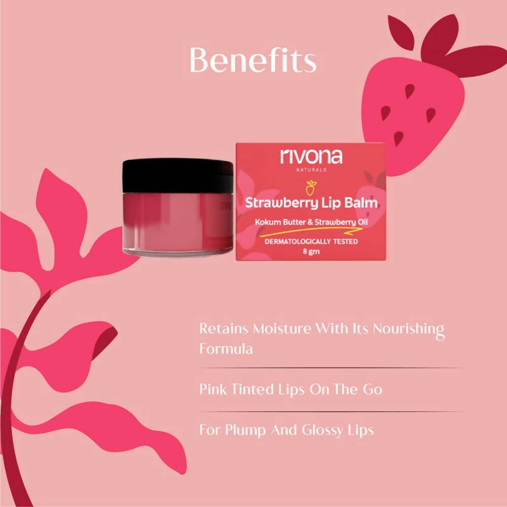 Rivona Naturals Strawberry Lip Balm - Distacart