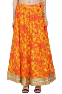 Thumbnail for Asmaani Orange Color Maxi Skirt