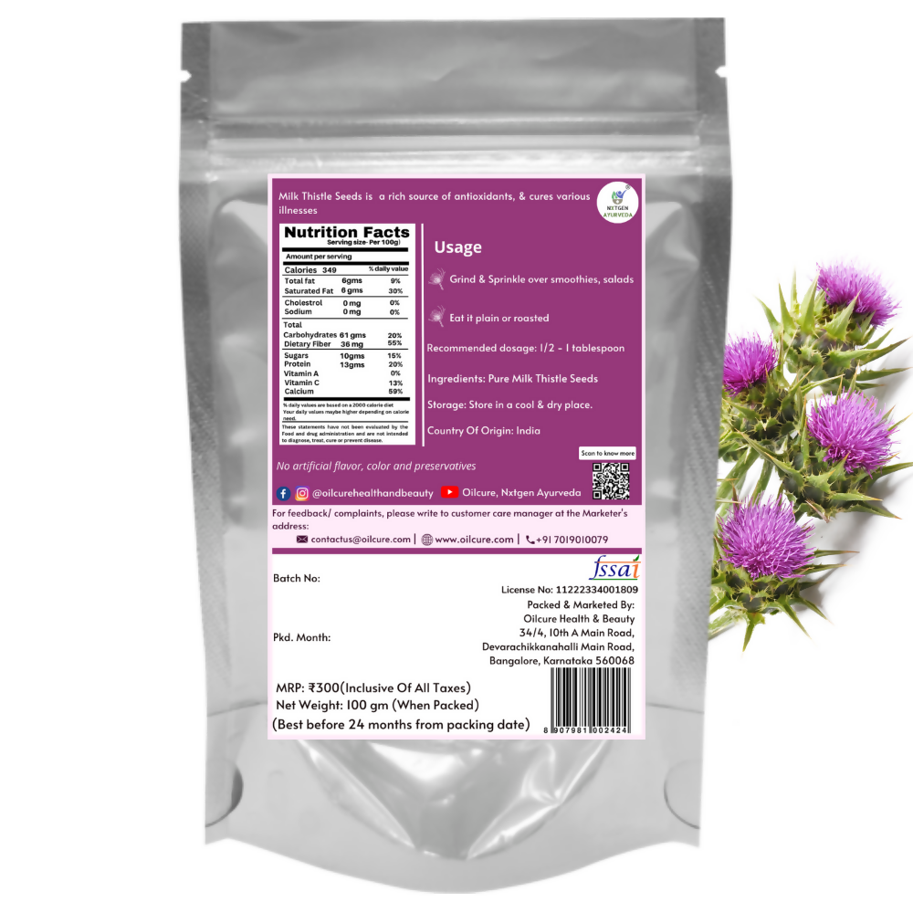 Nxtgen Ayurveda Milk Thistle Seeds - Distacart