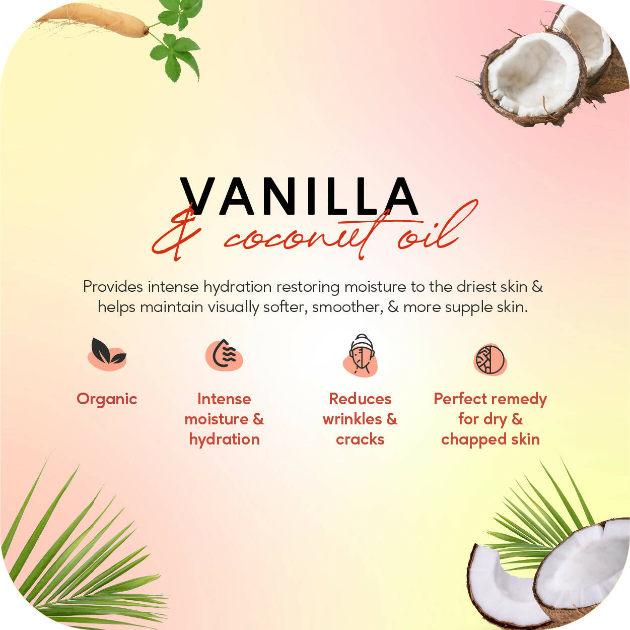 Careberry Organic Vanilla & Extra Virgin Coconut Oil Ultra Moisture Fast-Absorbing Body Lotion For Intense Hydration - Distacart