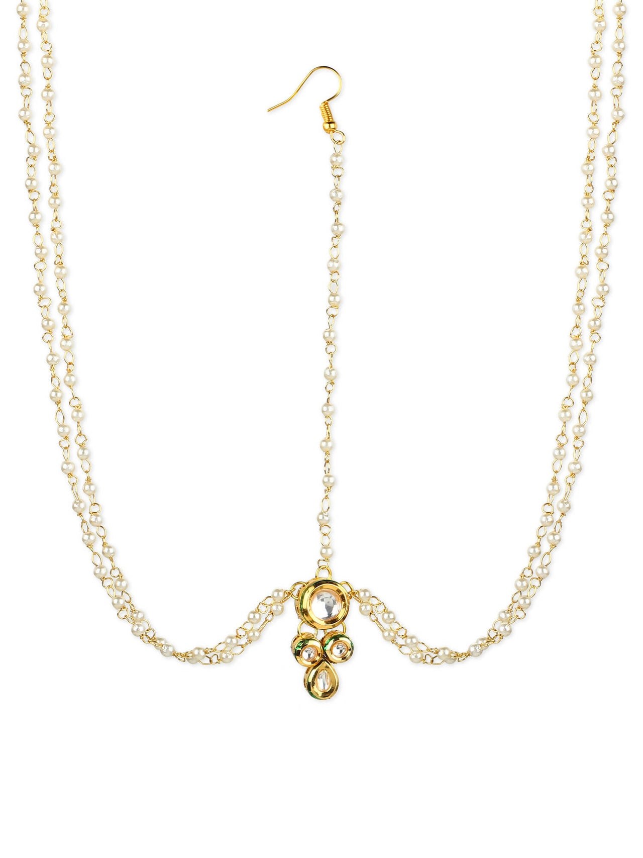 Gold-Plated Kundan Head Jewellery - Ruby Raang - Distacart