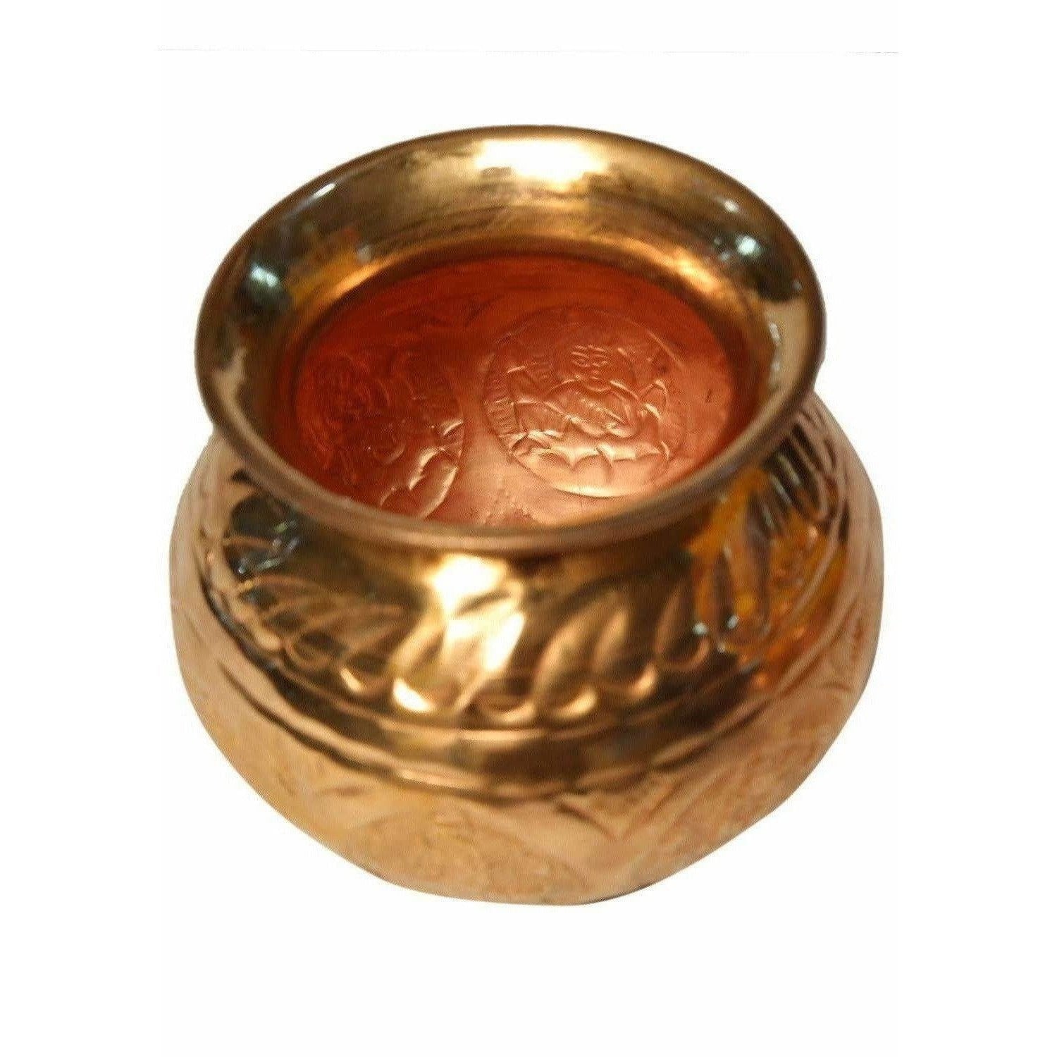 Pooja-8 Faces Globular Lakshmi Kalash (Medium size) / Ashtalakshmi Kalasam (Medium Size) - Distacart