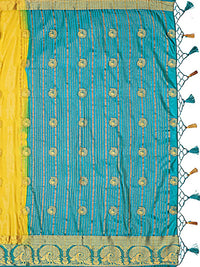 Thumbnail for Mimosa Women's Yellow Mysore Silk Crepe Saree With Blouse