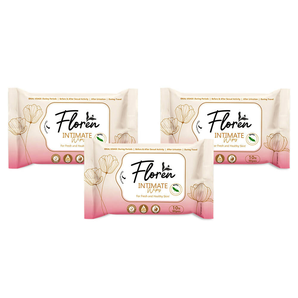 Floren Basil Intimate Wipes - Distacart