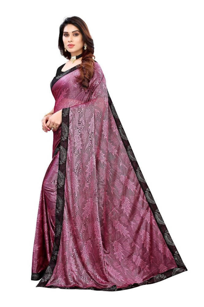Vamika Pink Malai Silk Embroidery Saree
