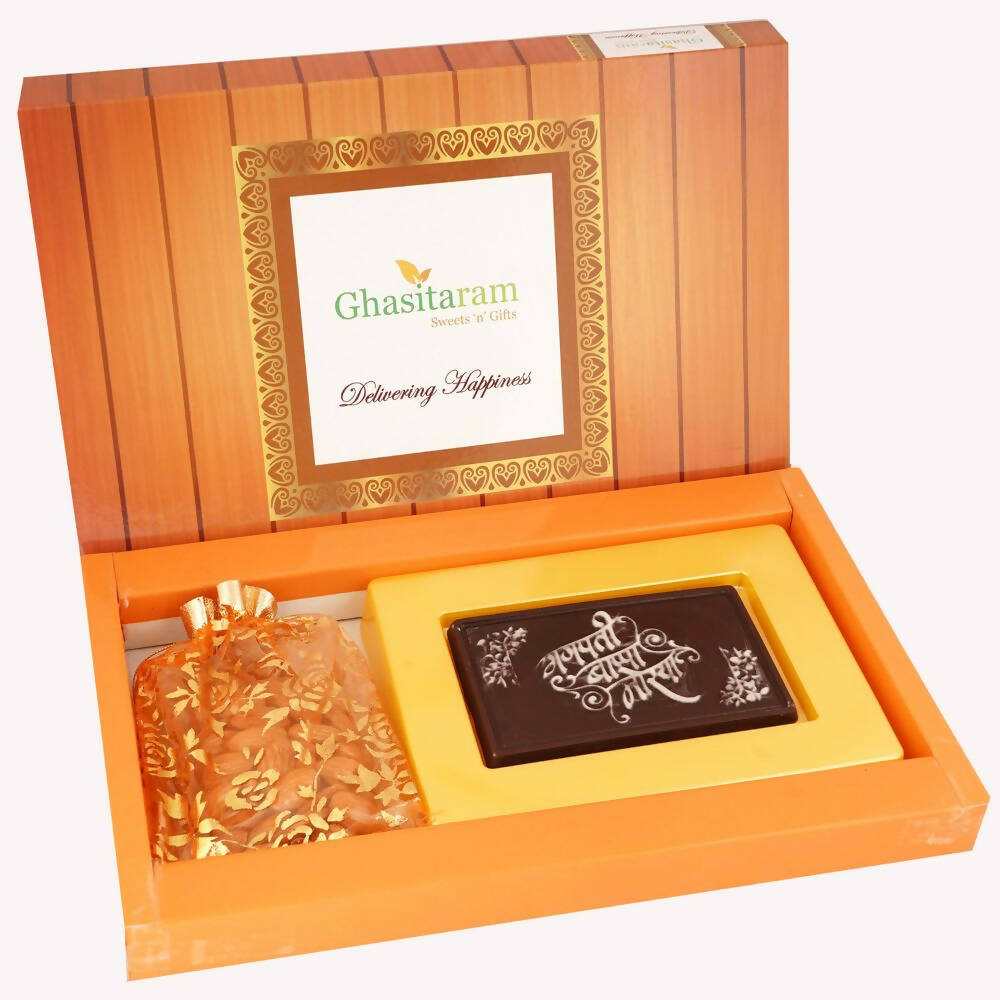 Ghasitaram Ganpati Chocolate Bark and Almonds - Distacart