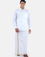 Thumbnail for Ramraj Cotton Mens 100 % Cotton Viceroy Full Sleeve White Shirt - Distacart