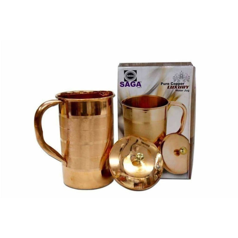 Pure Copper Water Jug With Handles And Lid - Distacart