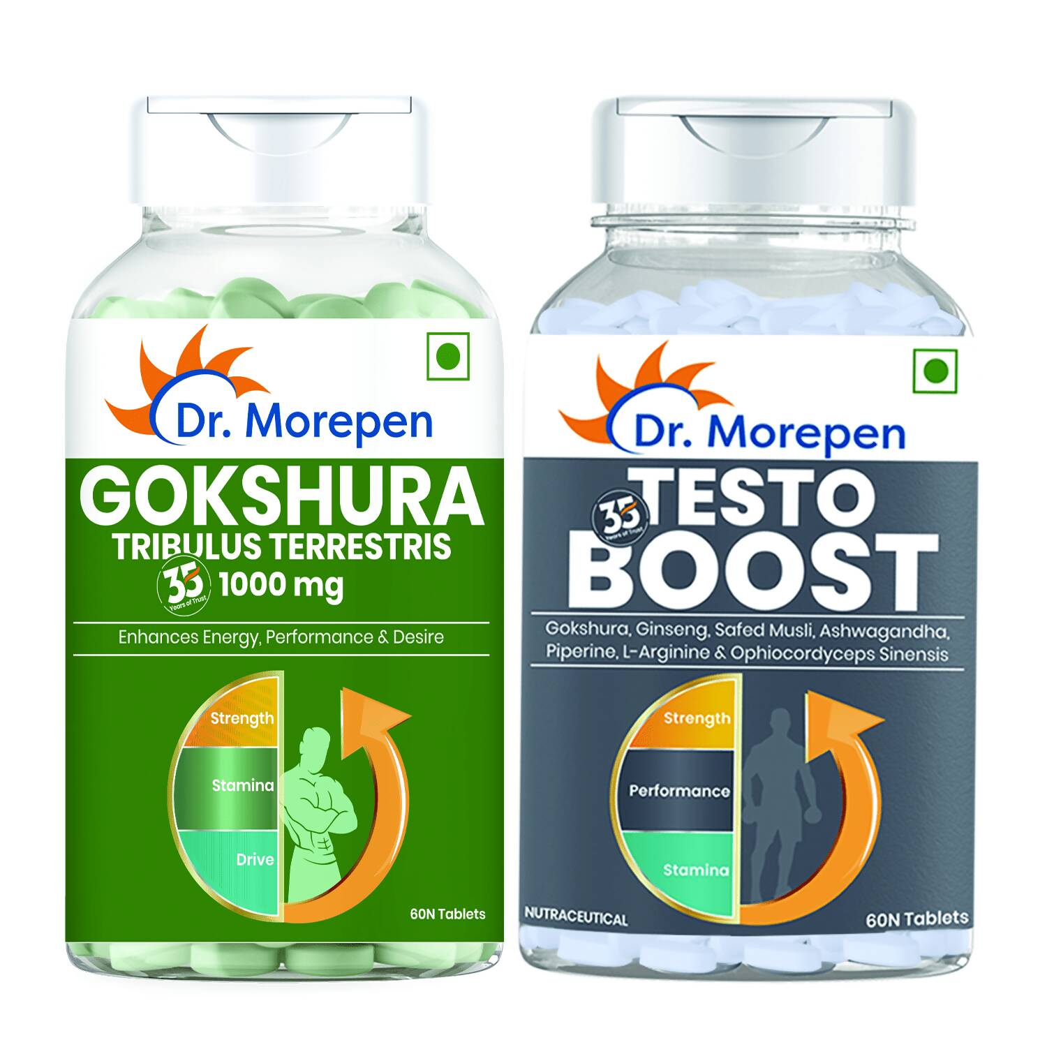Dr. Morepen Gokshura and Testo Boost Tablets Combo for Men - Distacart