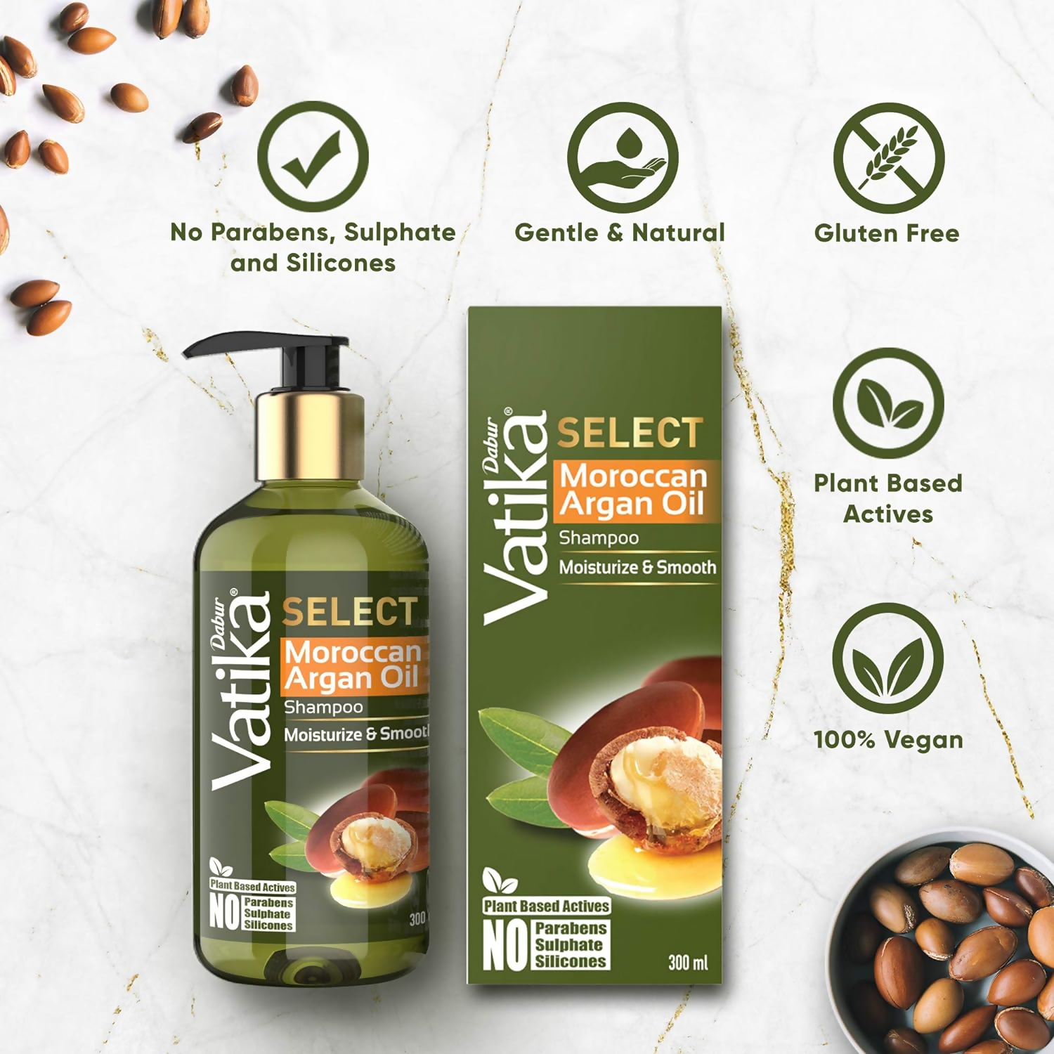 Dabur Vatika Select Moroccan Argan Oil Shampoo - Distacart