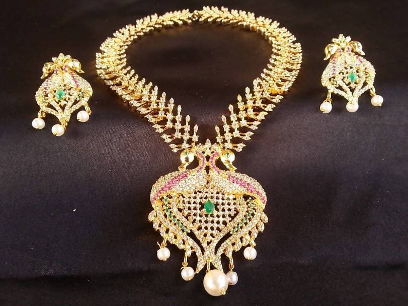 Multicolor AD Peacock Jewelry