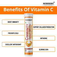 Thumbnail for Nutracology Cimmunity Vitamin C 1000mg Effervescent Tablet For Glowing Skin, Immunity Booster - Distacart