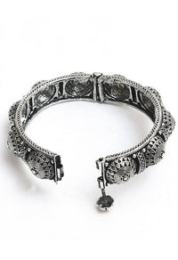 Thumbnail for Mominos Fashion Kamal Johar Oxidised Silver-Plated Handcraft Bracelet