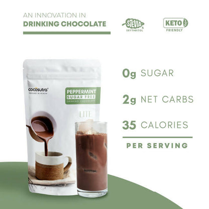 Cocosutra Lite - Peppermint Sugar Free Drinking Chocolate Mix - Distacart
