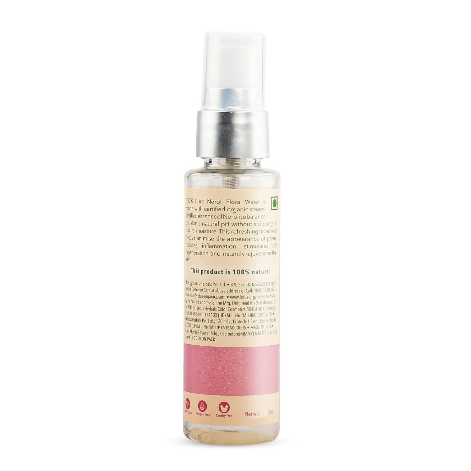 Lotus Organics+ 100% Pure Neroli Floral Water - Distacart