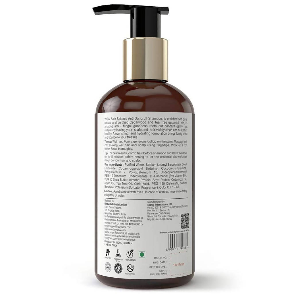 Wow Skin Science Anti-Dandruff Shampoo - Distacart