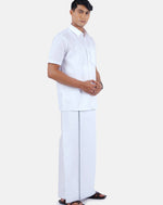 Thumbnail for Ramraj Cotton Mens 100% Cotton Half Sleeve White Shirt - Distacart