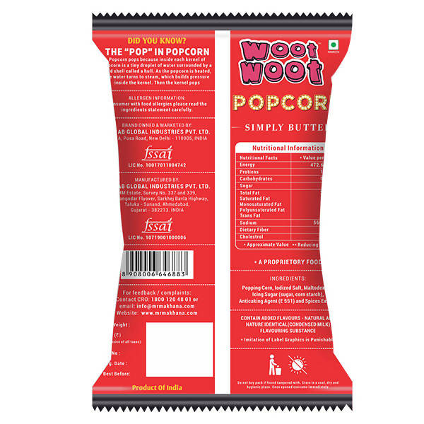 Mr. Makhana Woot Woot Popcorn Simply Butter