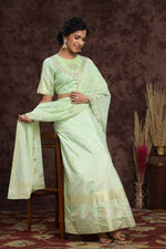 Thumbnail for Juniper Women Mint Shantoon Embroidered Flared Lehenga Choli Sets - Distacart