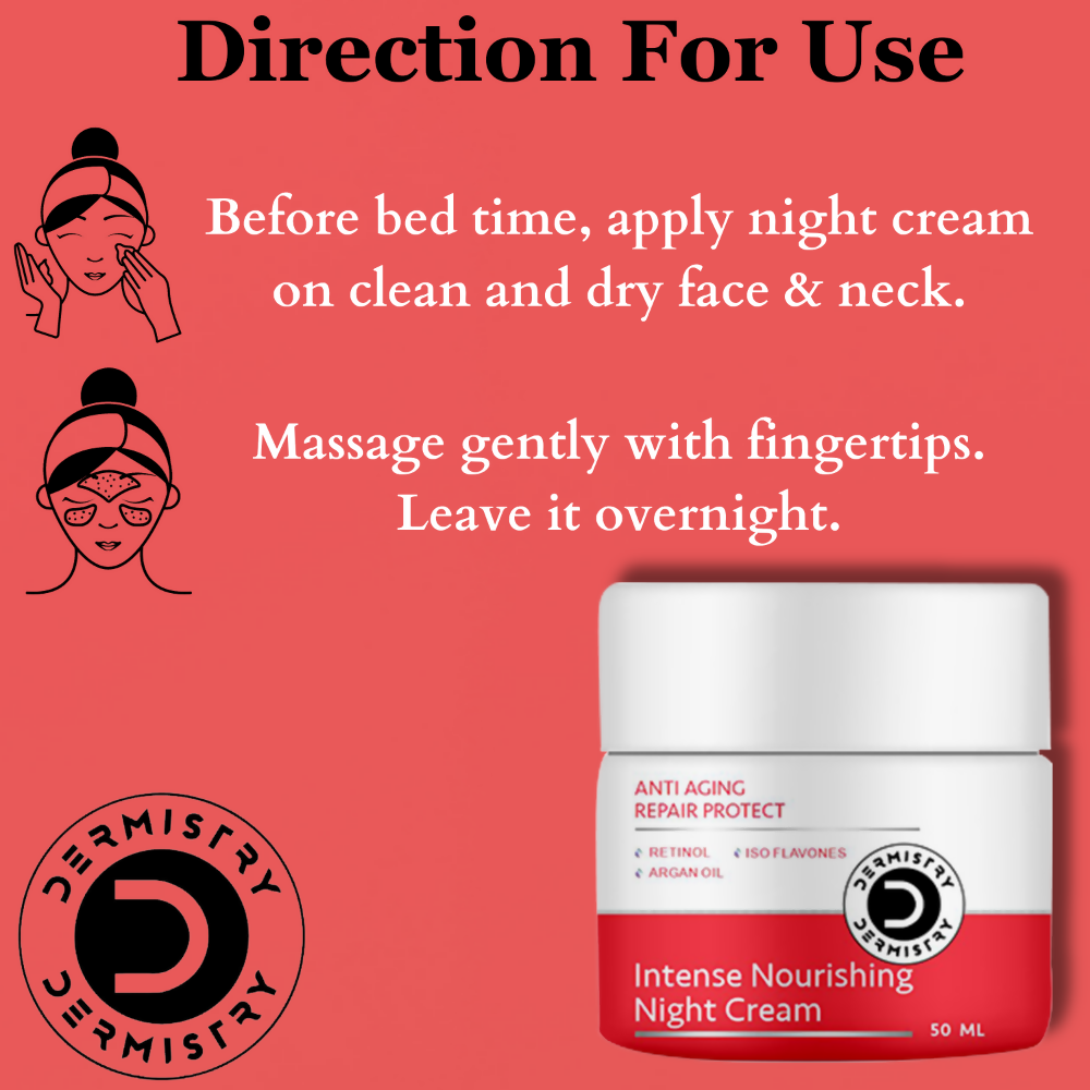 Dermistry Anti Aging Repair Protect Night Cream Retinol Hyaluronic Acid Wrinkles Fine Lines - Distacart