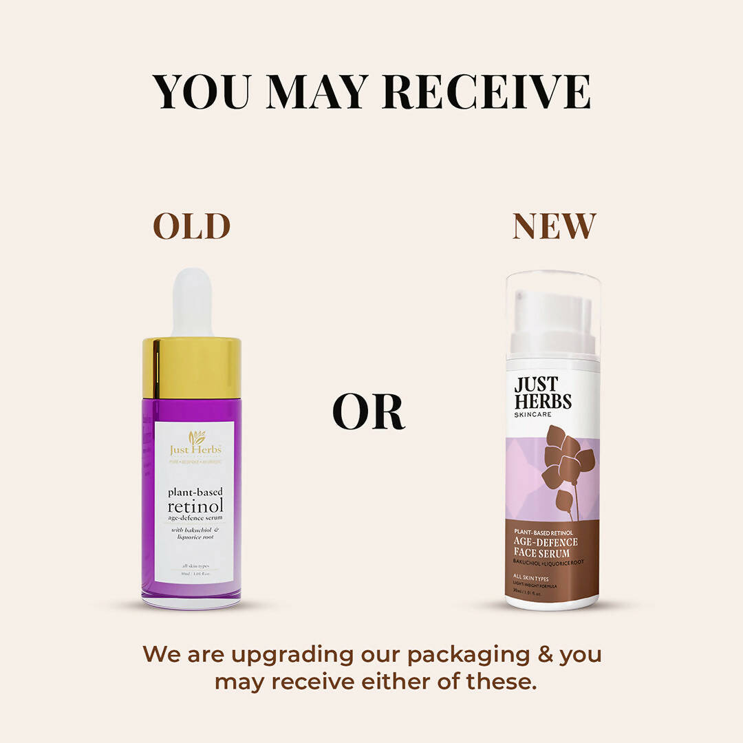 Just Herbs Plant-Based Retinol Age Defence Face Serum - Distacart