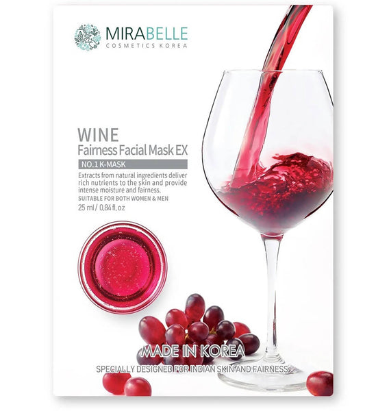 Mirabelle Korea Wine Fairness Facial Sheet Mask EX - Distacart