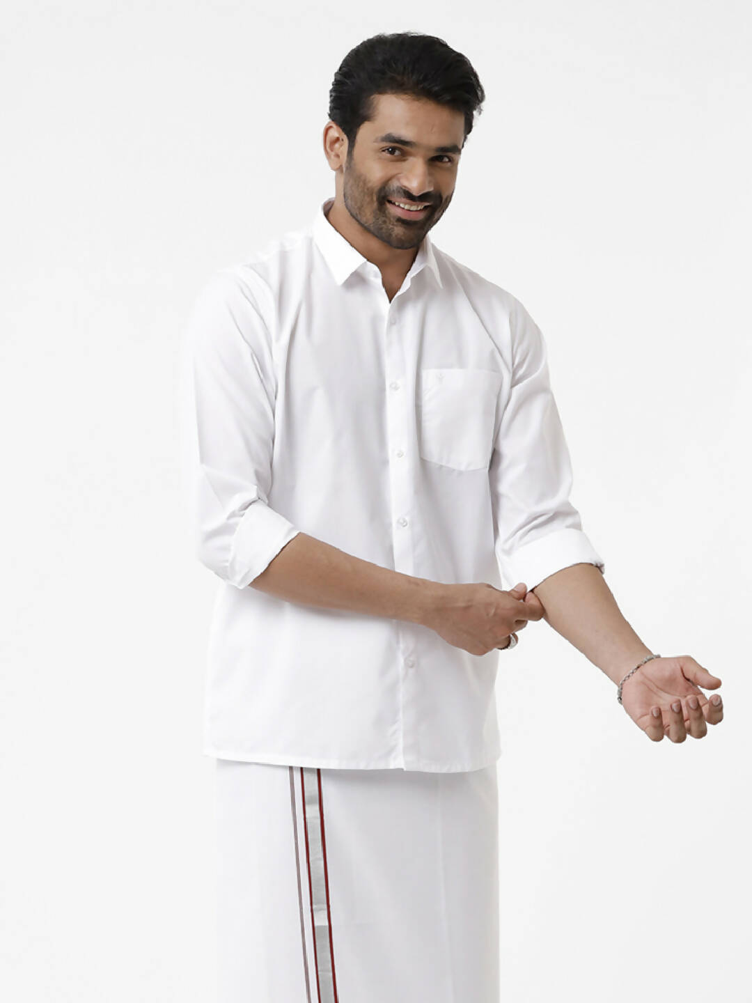 Ramraj Cotton Mens Full Sleeve White Shirt Plus Size - Samrat Cotton - Distacart