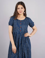 Thumbnail for Vamika Blue Cotton Printed Party Wear/Casual Wear Kurti - Distacart