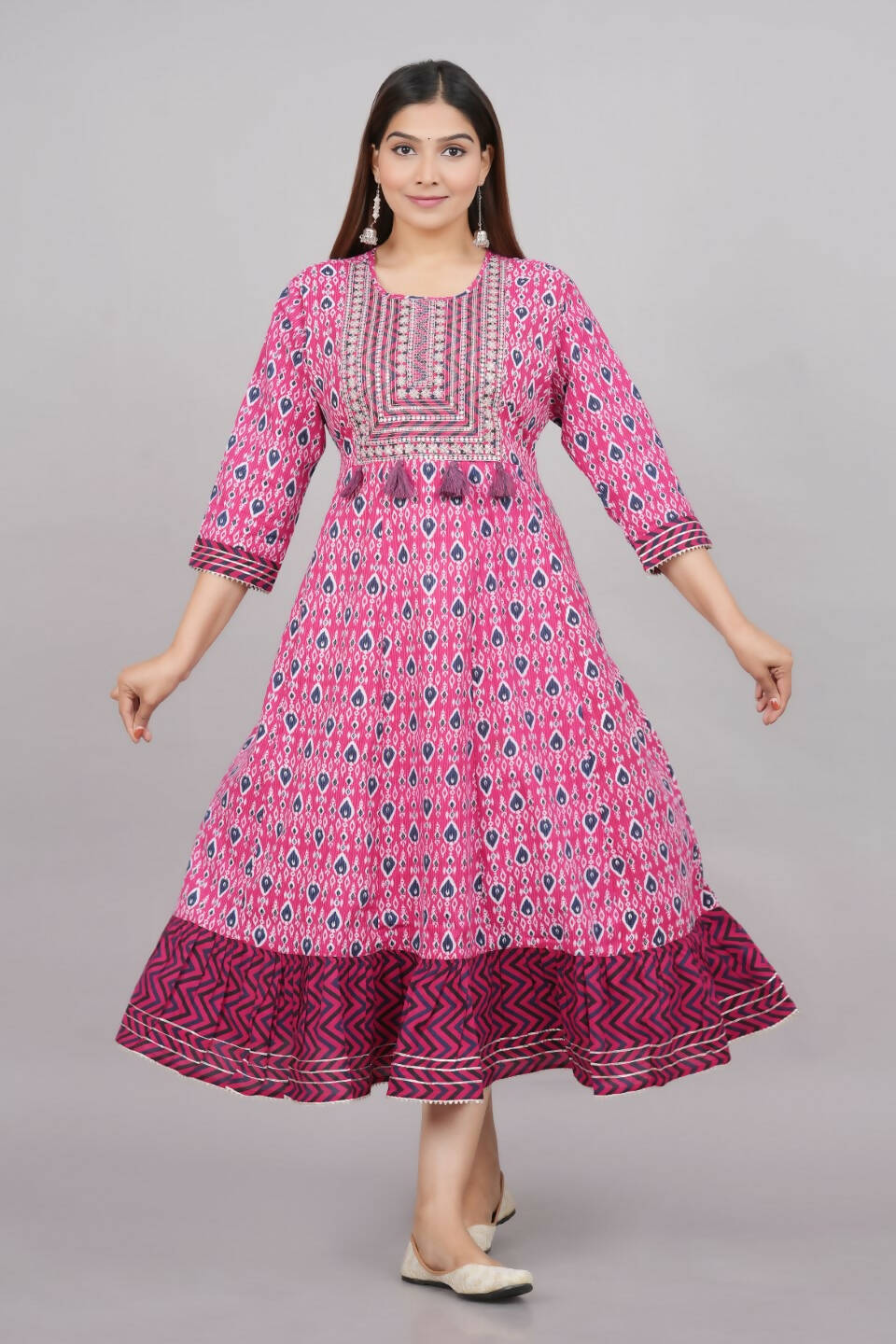 House of RP Women's Pink Cotton Kurta & Dupatta Set - Distacart