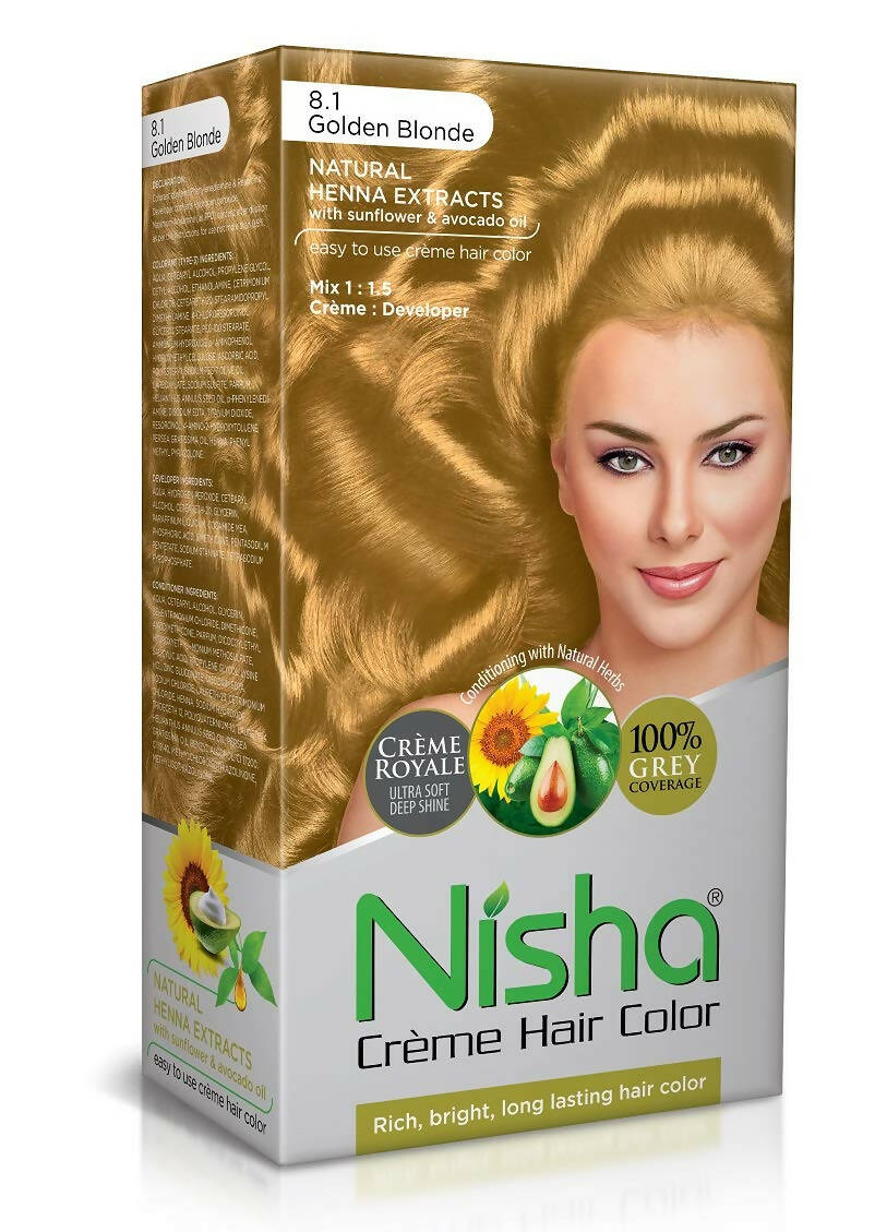 Nisha Creme Hair Color Golden Blonde - Distacart