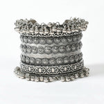 Thumbnail for Mominos Fashion Joharkamal Oxidised Silver-Plated Ghungroo Handcraft Bracelet - Design 025 - Distacart