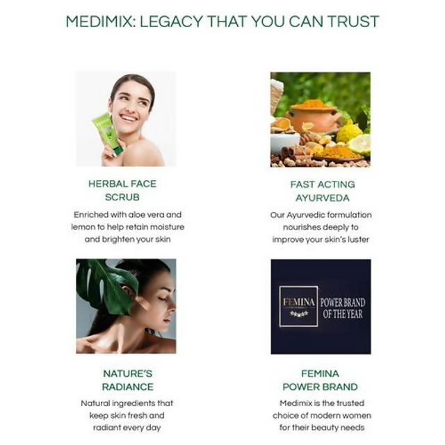 Medimix Ayurvedic Everyday Face Scrub with Aloe Vera & Lemon - Distacart