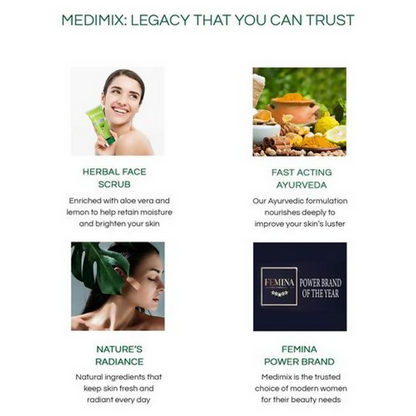 Medimix Ayurvedic Everyday Face Scrub with Aloe Vera & Lemon - Distacart