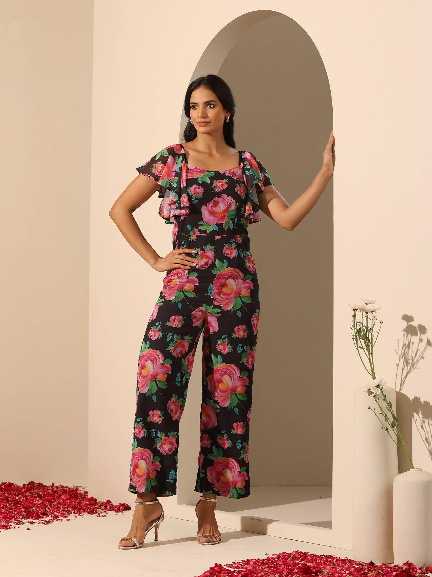 Pomcha Jaipur Black Gul Gulab Jumpsuit - Distacart