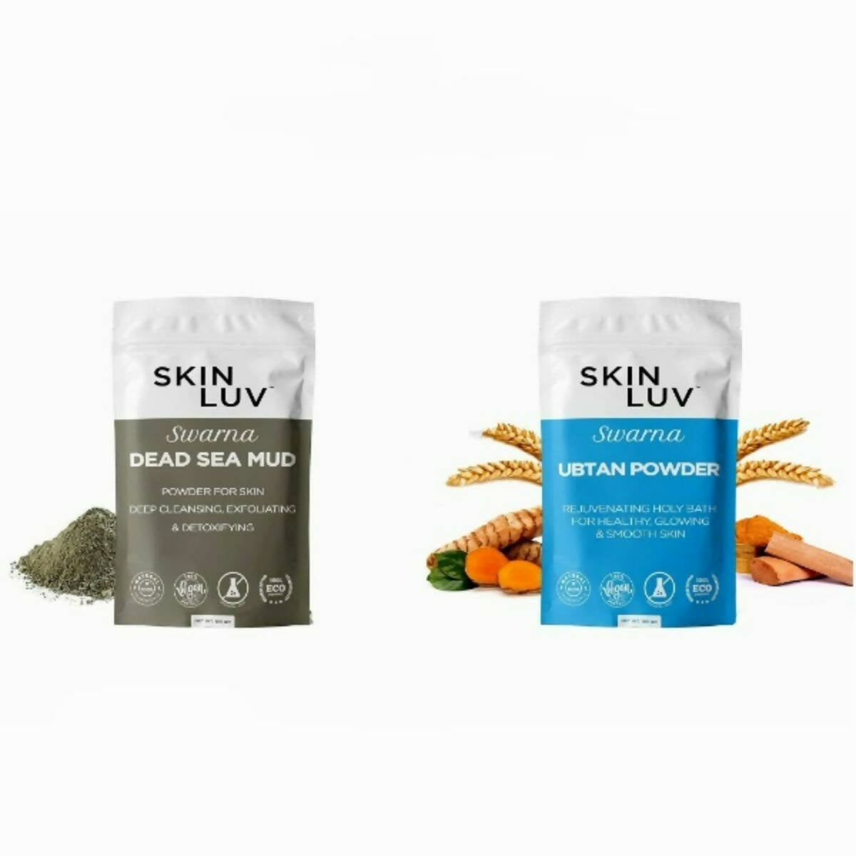 SkinLuv Swarna Dead Sea Mud Powder And Ubtan Powder Combo - Distacart