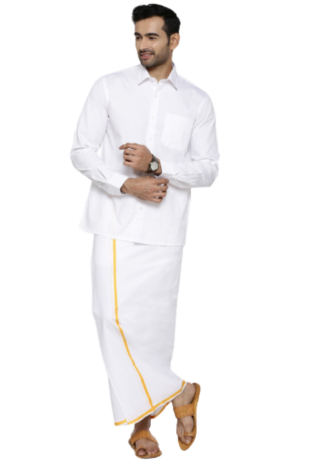 Ramraj Cotton Mens Full Sleeve Formal 100 % Cotton White Shirt - Distacart
