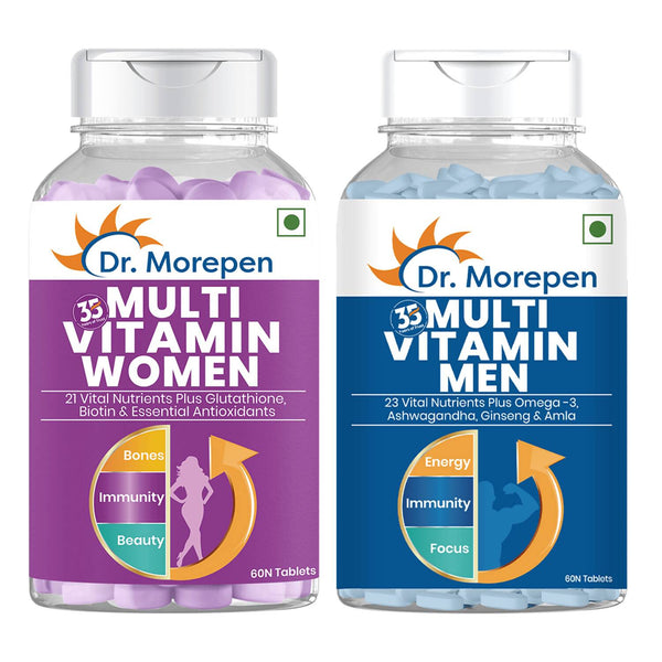 Dr. Morepen Multivitamin Men Tablets and Multivitamin Women Tablets Combo - Distacart