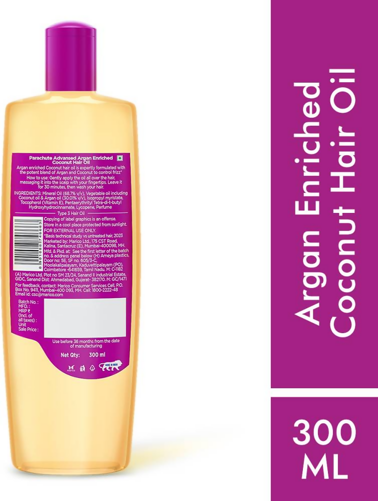 Parachute Advansed Argan enriched Coconut Hair Oil - Distacart
