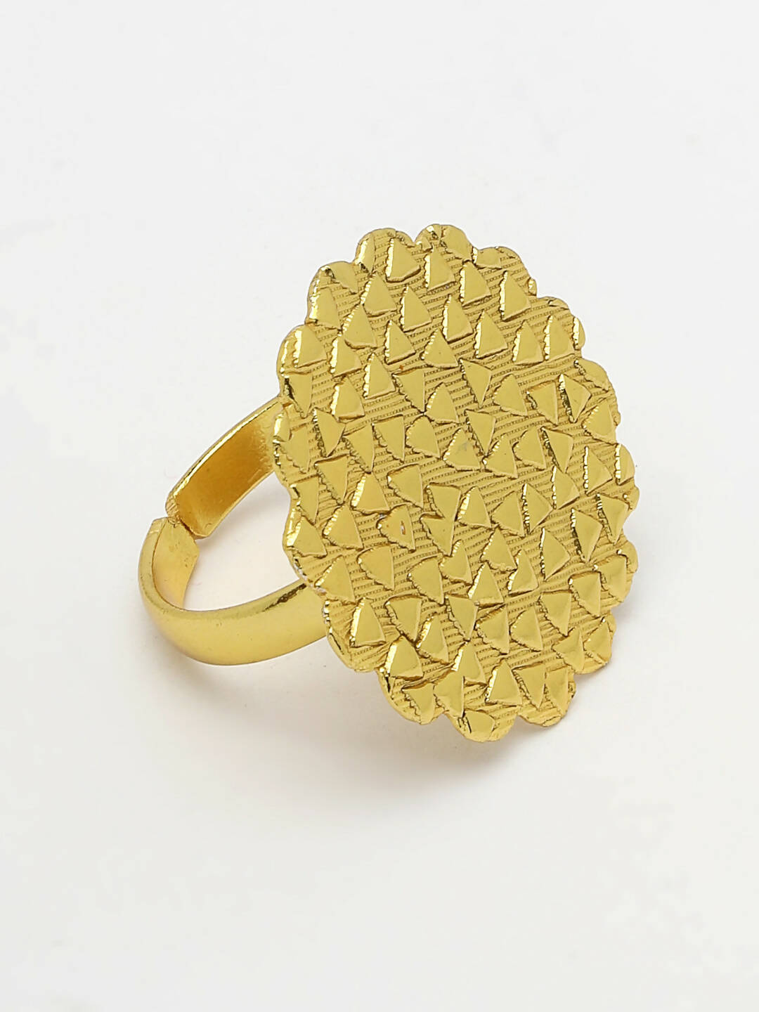 NVR Women Gold-Plated Circular Adjustable Finger Ring - Distacart