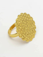 Thumbnail for NVR Women Gold-Plated Circular Adjustable Finger Ring - Distacart