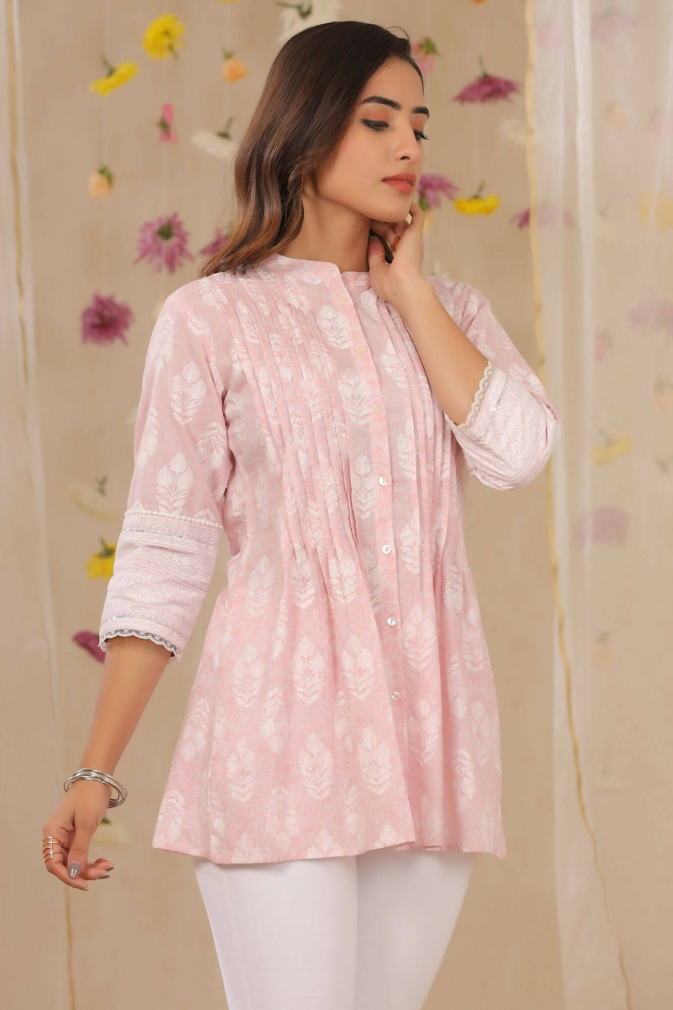 Juniper Women Lavender Cambric Printed A-Line Tunic - Distacart