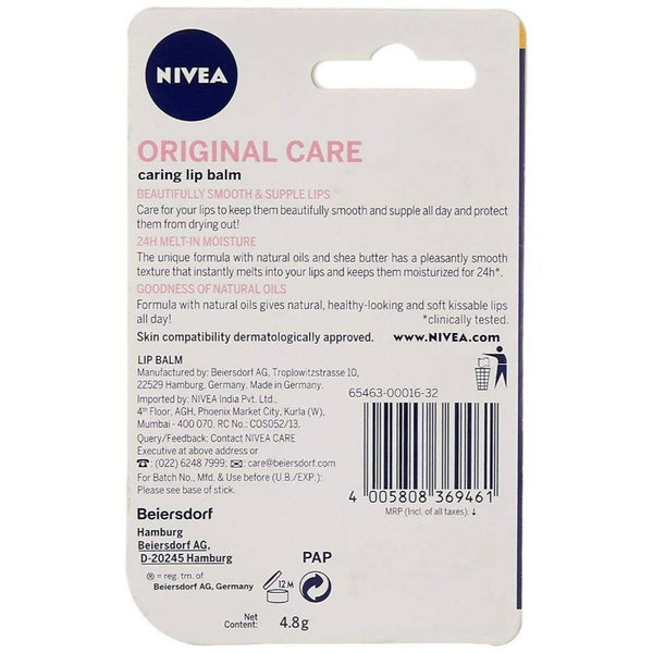 description nivea original care lip balm about this item provides