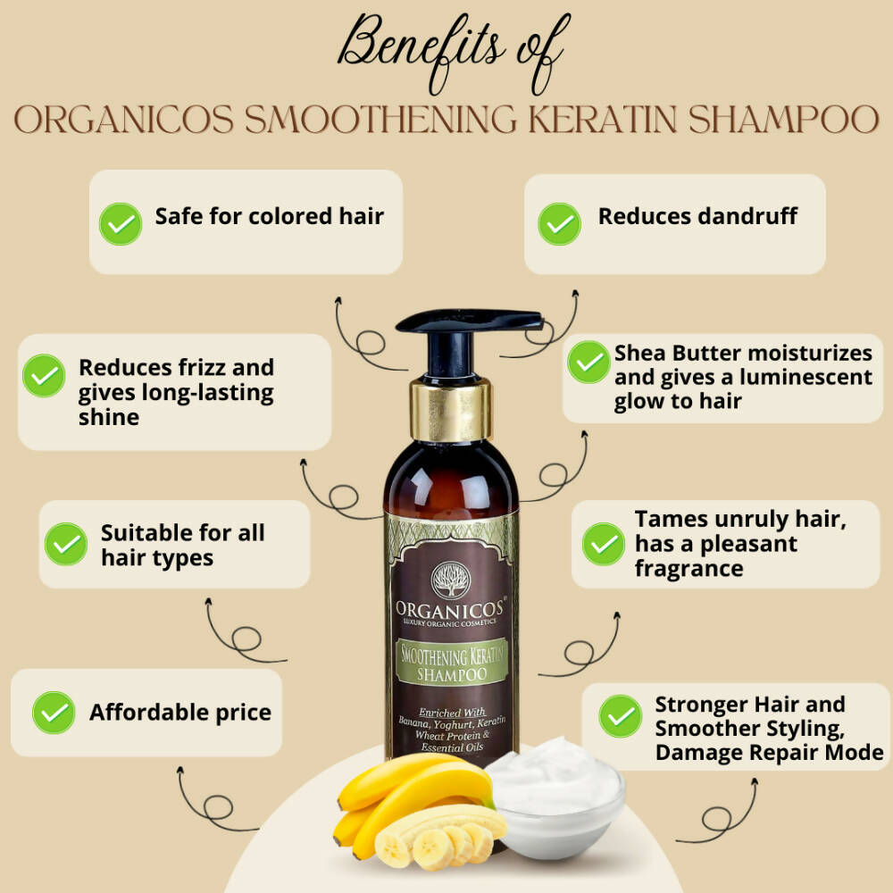 Organicos Smoothening Keratin Shampoo - Distacart