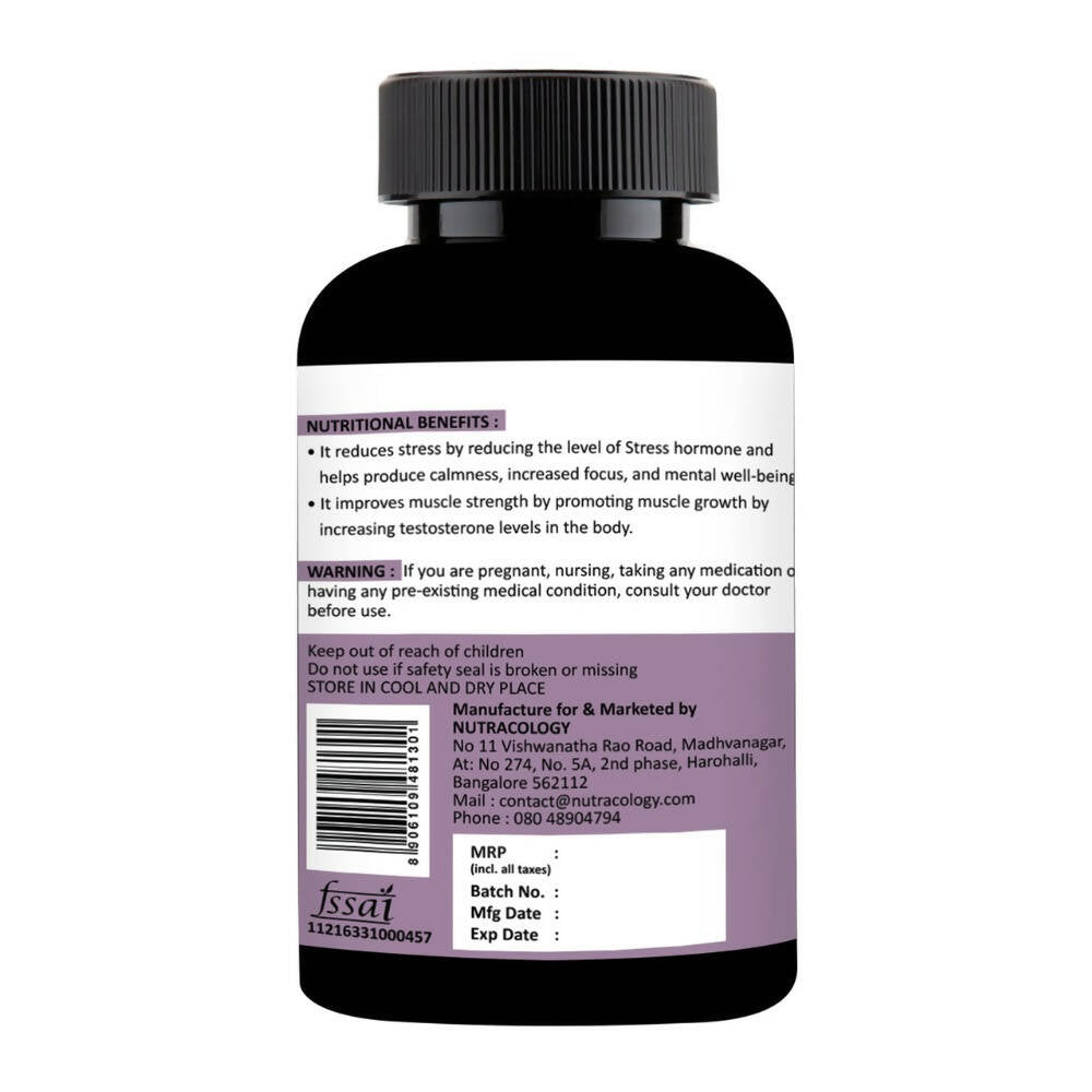 Nutracology Ashwagandha Tablets For Stamina Energy and Strength - Distacart