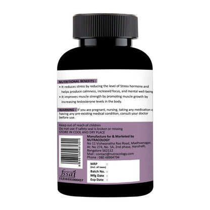 Nutracology Ashwagandha Tablets For Stamina Energy and Strength - Distacart