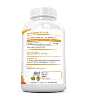 Ramini Bio Nutrition Curcumin 500mg Veg Capsules - Distacart