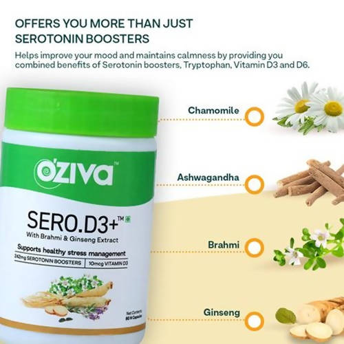 OZiva Sero.D3+ With Brahmi & Ginseng Extract Capsules Benefits