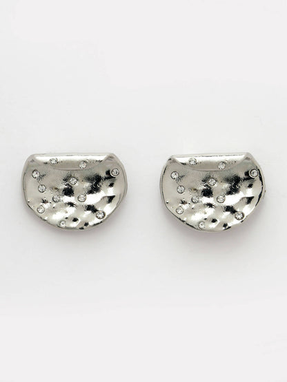 NVR Women Silver-Plated Contemporary Studs Earrings - Distacart